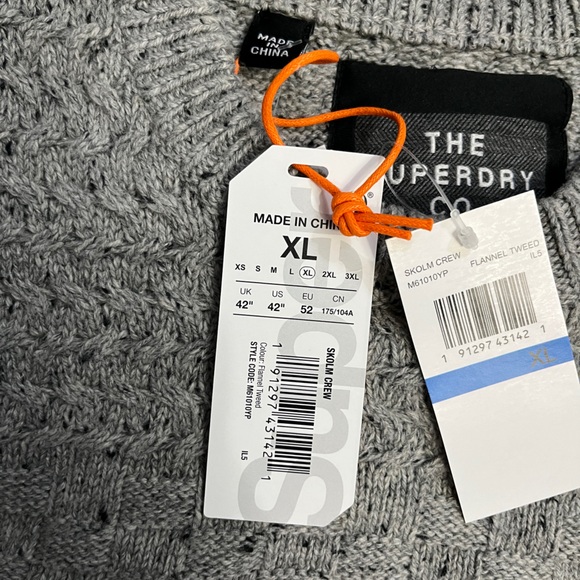 NWT - Superdry Men’s Wool Blended Ribbed Knit Sweater - Size XL - Picture 14 of 14